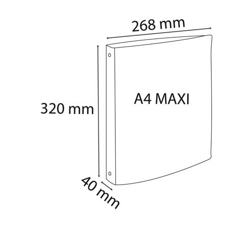 Classeur 4 anneaux dia 30mm Iderama polypro souple 7/10 brillant. Dos 4cm.