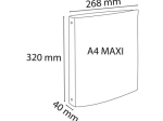 Classeur 4 anneaux dia 30mm Iderama polypro souple 7/10 brillant. Dos 4cm.